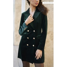 Robe Manteau en Velours Double Boutonage By Choklate