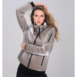 Doudoune Courte Capuche Amovible Taupe By Dolcezza