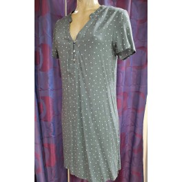 Robe Manches Courtes, Col Tunésien, En Viscose Etyrula By Etymologie