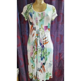 Robe Manches Courtes en Jersey De Viscose, Col Bateau By Dolcezza