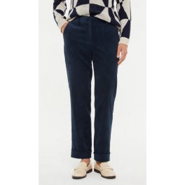 Pantalon Droit En Velours Poches Passepoilées, Revers By Paztorras