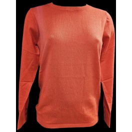 Pull Over Fin Col Rond Mandarine  By Etymologie