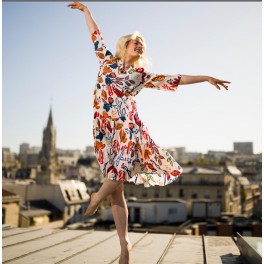 Robe LOKI6J Col V Manches 3/4 By Laura En Robe