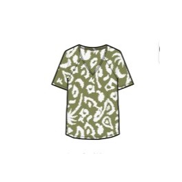 Top Imprime Bambou Manches Courtes Col V By Etymologie