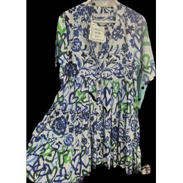 Robe Tunique LISA6E Boutonn&eacute;e Manches Courtes Coude By Laura En Robe